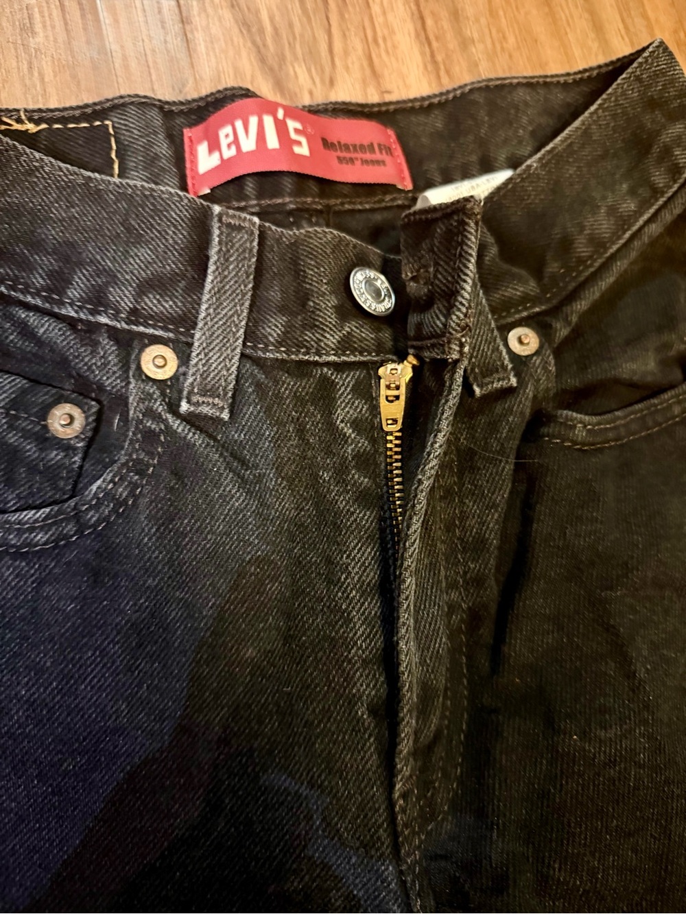 Vintage Levi 550 Relaxed Fit Kids Black Denim Jeans Boys Size 12 100% Cotton - Picture 13 of 13